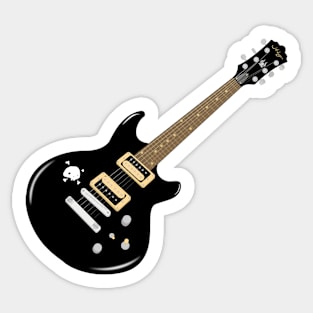 Black Guitar Sticker